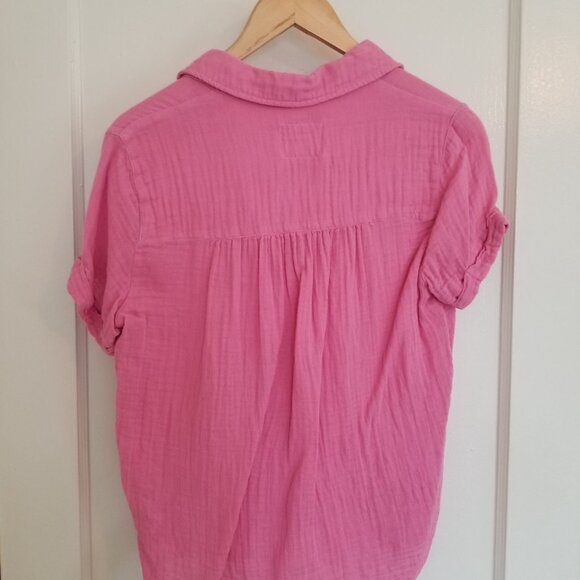 Rails Pink Collared Shortsleeve Top XS - Picture 4 of 10